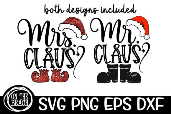 Mr Mrs Claus SVG PNG Graphics for T-Shirt Designs