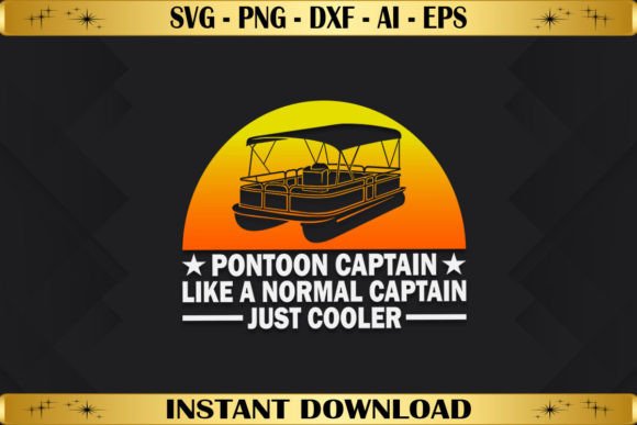 Pontoon Captain Graphics for T-Shirt Designs