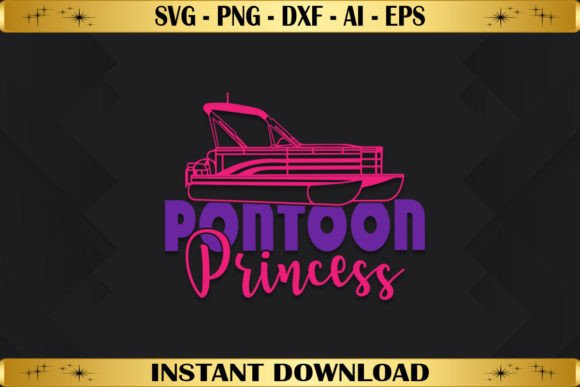 Pontoon Princess Graphics for T-Shirt Designs