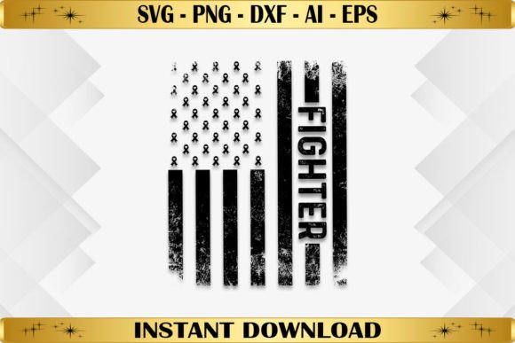 Skin Cancer Fighter USA Flag Graphics for T-Shirt Designs