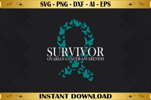 Survivor Ovarian Cancer Awareness Graphics & T-Shirt Designs